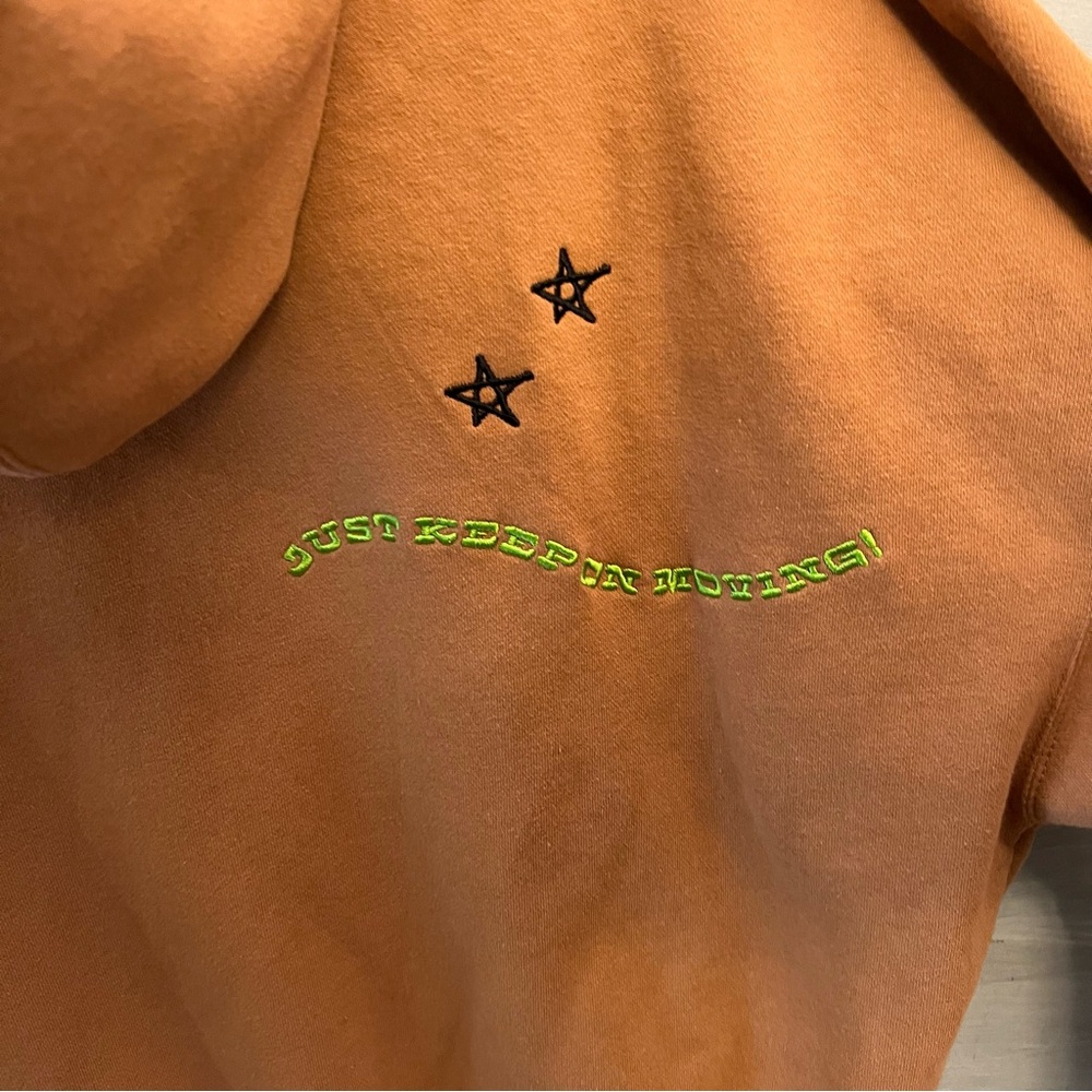 Obey Tan “Cosmic Love” Embroidered Hoodie Sweatshirt Size Small Good Condition - Picture 10 of 11